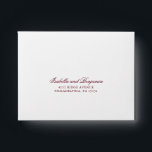 Traditional Burgundy Formal Elegant RSVP Wedding Envelope<br><div class="desc">Simple Wedding RSVP Envelope featuring your names in an elegant calligraphy along with your return address. All text is in burgundy over a white background and may be changed to any color you wish by clicking the "customize" button. This classic style Wedding RSVP Envelope with traditional calligraphy is perfect for...</div>