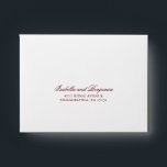 Traditional Burgundy Formal Elegant RSVP Wedding Envelope<br><div class="desc">Simple Wedding RSVP Envelope featuring your names in an elegant calligraphy along with your return address. All text is in burgundy over a white background and may be changed to any color you wish by clicking the "customize" button. This classic style Wedding RSVP Envelope with traditional calligraphy is perfect for...</div>