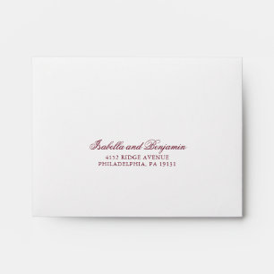 Traditional Burgundy Formal Elegant RSVP Wedding Envelope