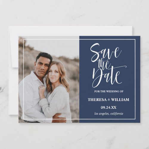 Traditional Calligraphy Photo Wedding Save The Date