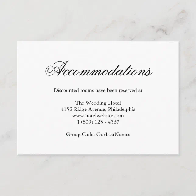 Traditional Calligraphy Wedding Enclosure Card Zazzle