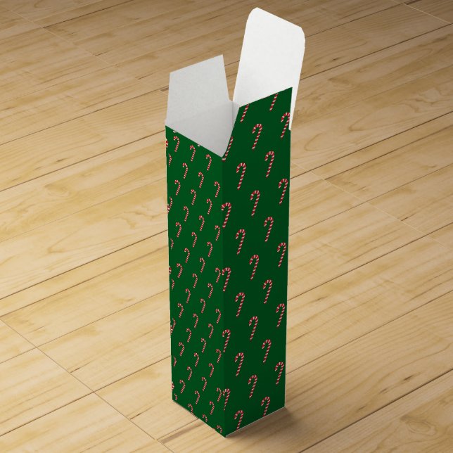 Traditional candy cane & green wine box (Opened)