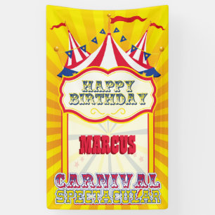 Traditional, Carnival Birthday Party Banner