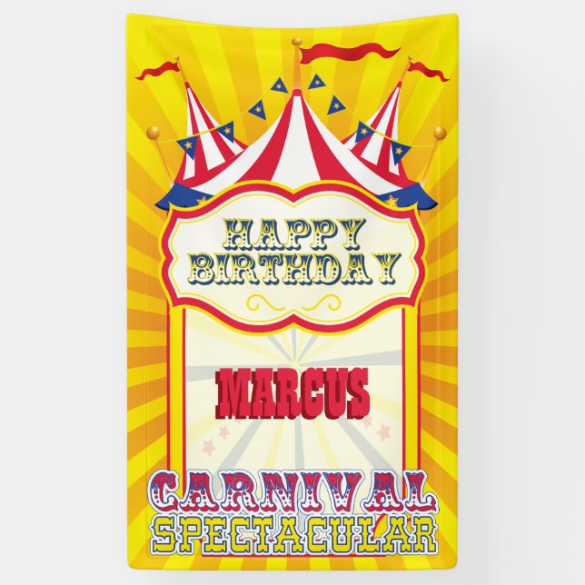 Traditional, Carnival Birthday Party Banner (Vertical)