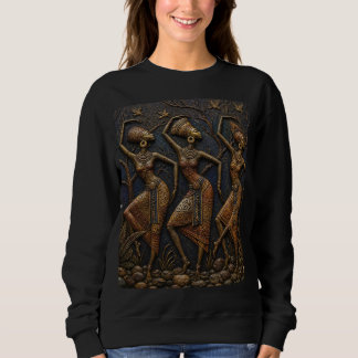 Traditional Carved African Dancers, Ancient Tribal Sweatshirt