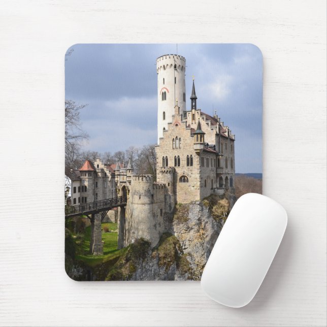 Traditional Castle on Cliff on Cloudy Day Mouse Pad (With Mouse)