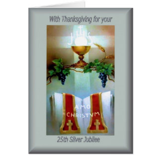 Traditional Catholic 25th Anniversary ordination Card