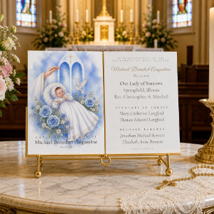 Traditional Catholic Baby Baptism Blessing Card