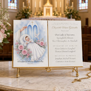 Traditional Catholic Baby Girl Baptism Blessing Business Card