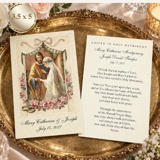Traditional Catholic Betrothal Wedding Prayer Card