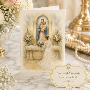 Traditional Catholic Bridal Shower Card