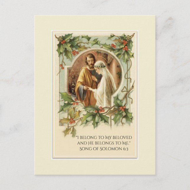 Traditional Catholic Christma SAVE THE DATE Announcement Postcard (Front)