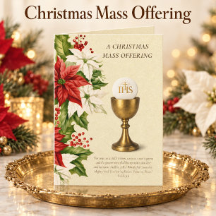 Traditional Catholic Christmas Mass Offering Holiday Card