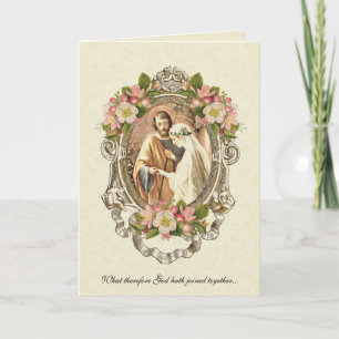 Traditional Catholic Elegant Vintage Wedding Invitation