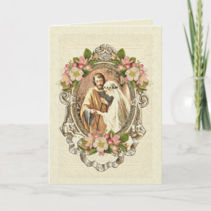 Traditional Catholic Elegant Vintage Wedding Invitation