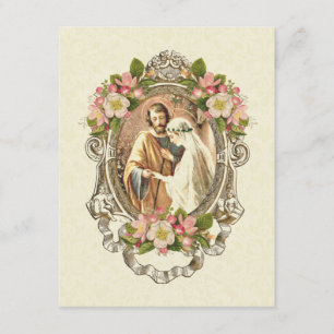 Traditional Catholic Elegant Vintage Wedding Invitation
