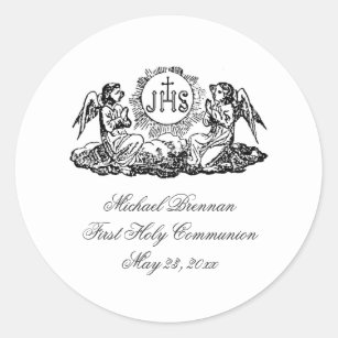 Traditional Catholic First Holy Communion  Classic Round Sticker