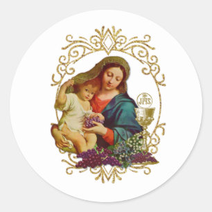Traditional Catholic First Holy Communion  Classic Round Sticker