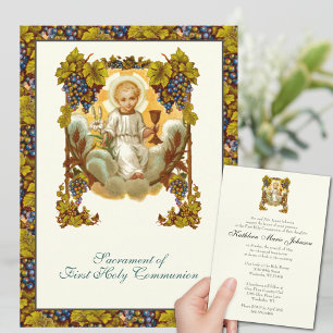 Traditional Catholic First Holy Communion Jesus Invitation