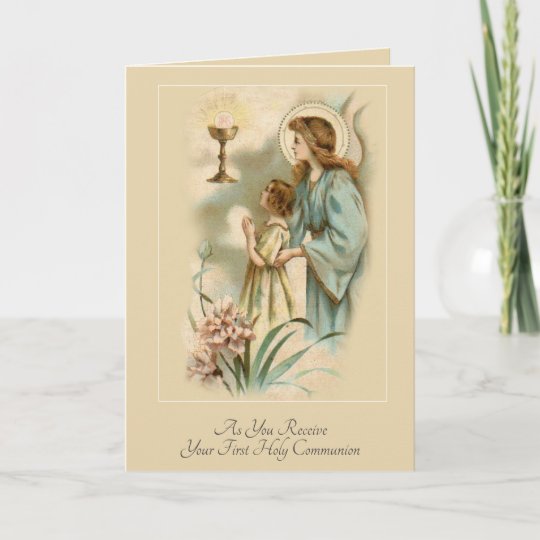 Traditional Catholic First Holy Communion Prayer Card | Zazzle.com