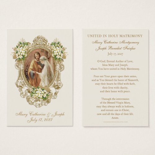 Traditional Catholic Floral Gold Wedding Prayer