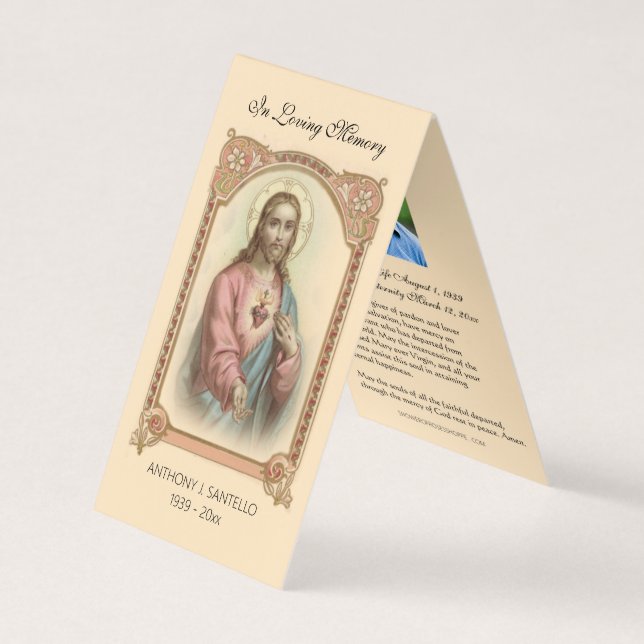 Traditional Catholic Funeral Jesus Prayer Card (Front)