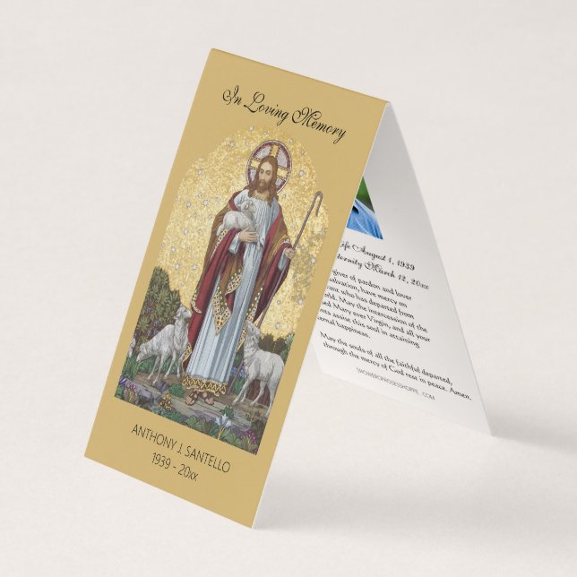 Traditional Catholic Funeral Jesus Prayer Card (Front)