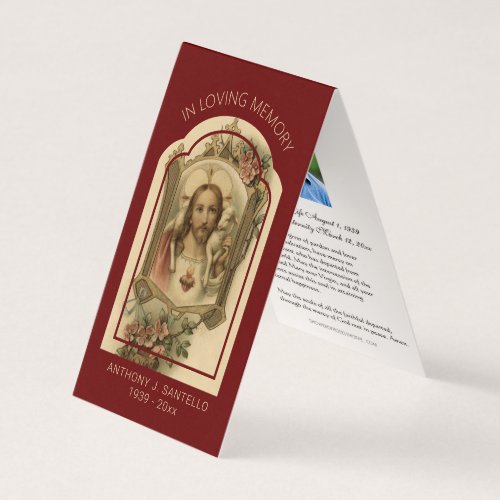 Traditional Catholic Funeral Jesus Prayer Card