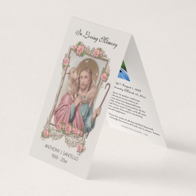 Traditional Catholic Funeral Jesus Prayer Card (Front)