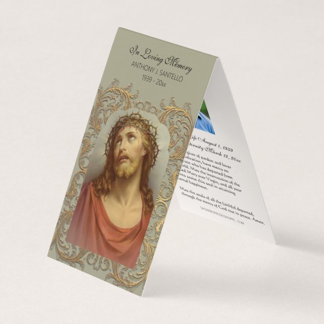 Traditional Catholic Funeral Jesus Prayer Card (Front)