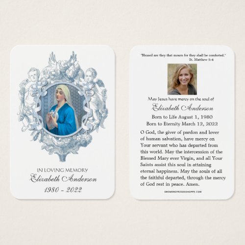 Traditional Catholic Funeral Prayerl Holy Card _