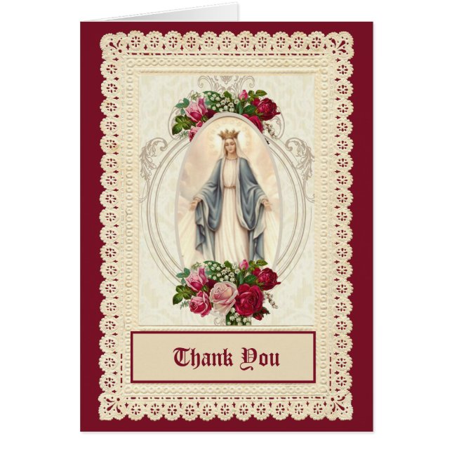 Traditional Catholic Funeral Virgin Mary Funeral Cards (Front)