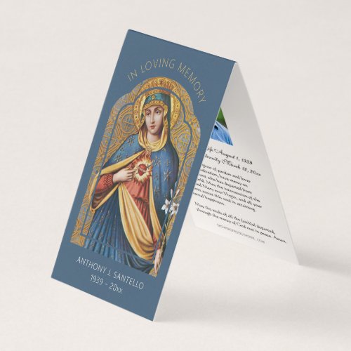 Traditional Catholic Funeral Virgin Mary Prayer Business Card