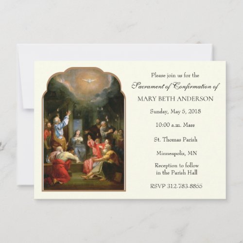 Traditional Catholic Girl Confirmation Confirm Inv
