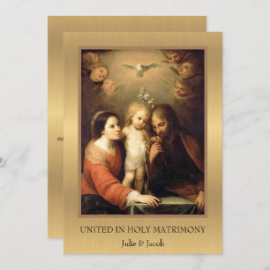 Traditional Catholic Gold Wedding Invitation