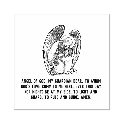 Traditional Catholic Guardian Angel Prayer Rubber Stamp