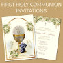Traditional Catholic Holy Communion Floral Invitation
