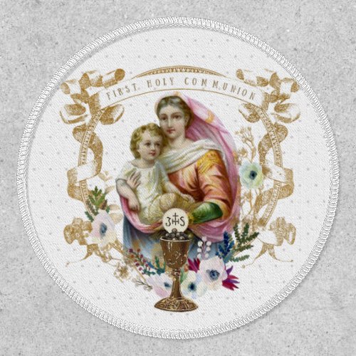 Traditional Catholic  Holy Communion Virgin Mary Patch