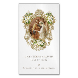 Traditional Catholic Holy Family Wedding Keepsake Business Card Magnet
