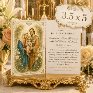 Traditional Catholic Holy Family Wedding Prayer Note Card
