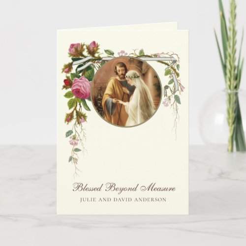 Traditional Catholic Holy Family Wedding Thank You Card