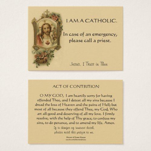 Traditional Catholic ID Emergency Holy Prayer Card