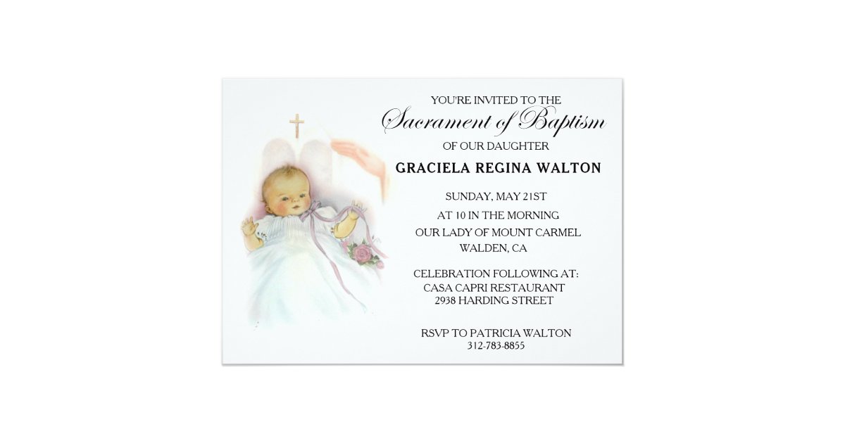 Traditional Catholic Infant Baptism Invitations | Zazzle.com