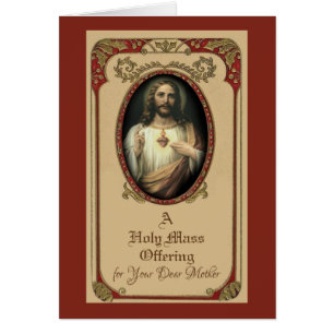 Traditional Catholic Jesus Sympathy Mass Offering Cards