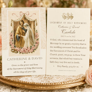 Traditional Catholic Joseph Mary  Wedding Favor Business Card