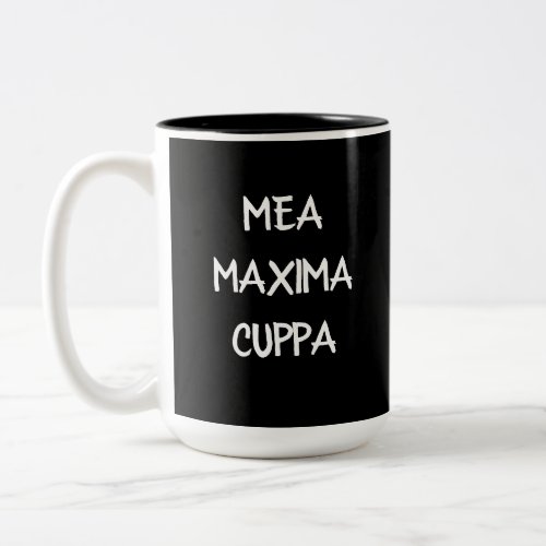 Traditional Catholic Latin Mea Maxima Cuppa   Two_ Two_Tone Coffee Mug