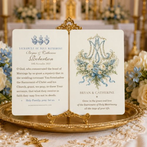 Traditional Catholic Marian Auspice Wedding Favor Business Card