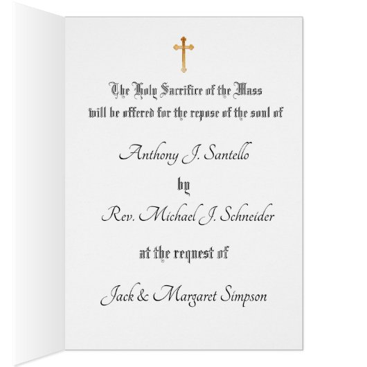 Traditional Catholic Mary Sympathy Mass Offering (Inside (Right))