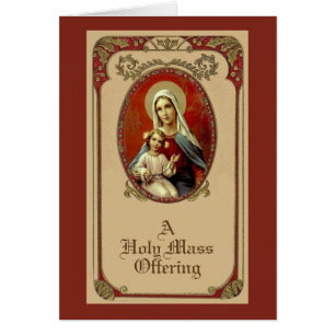 Traditional Catholic Mary Sympathy Mass Offering Cards