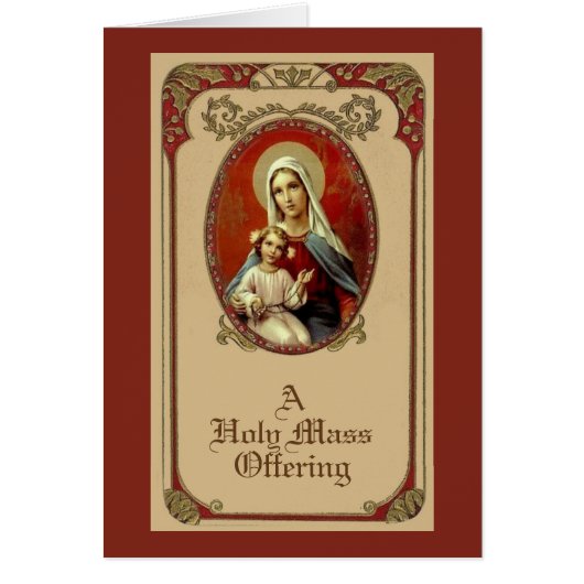 Traditional Catholic Mary Sympathy Mass Offering Cards (Front)